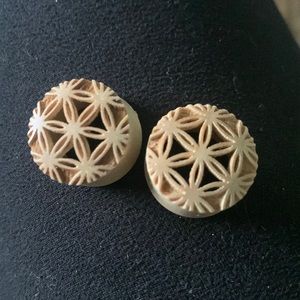 NEW Size 3/4 Wooden Geometric Flower of Life Plug/Gauge Earrings